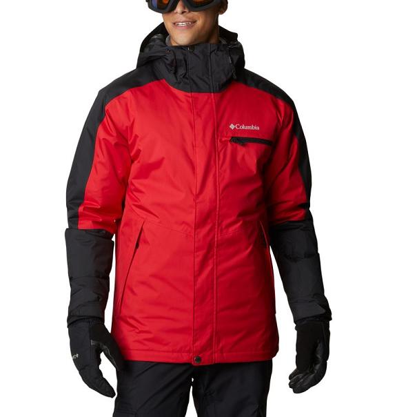 Columbia Valley Point Ski Jacket Red Black For Men's NZ37560 New Zealand